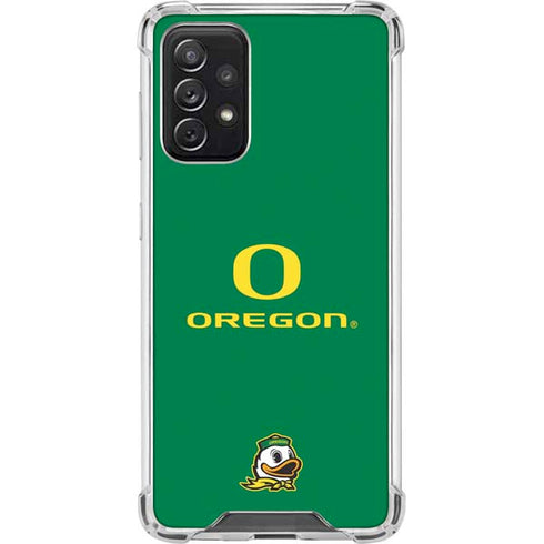 University of Oregon Yellow O with Text Galaxy A72 5G Clear Case